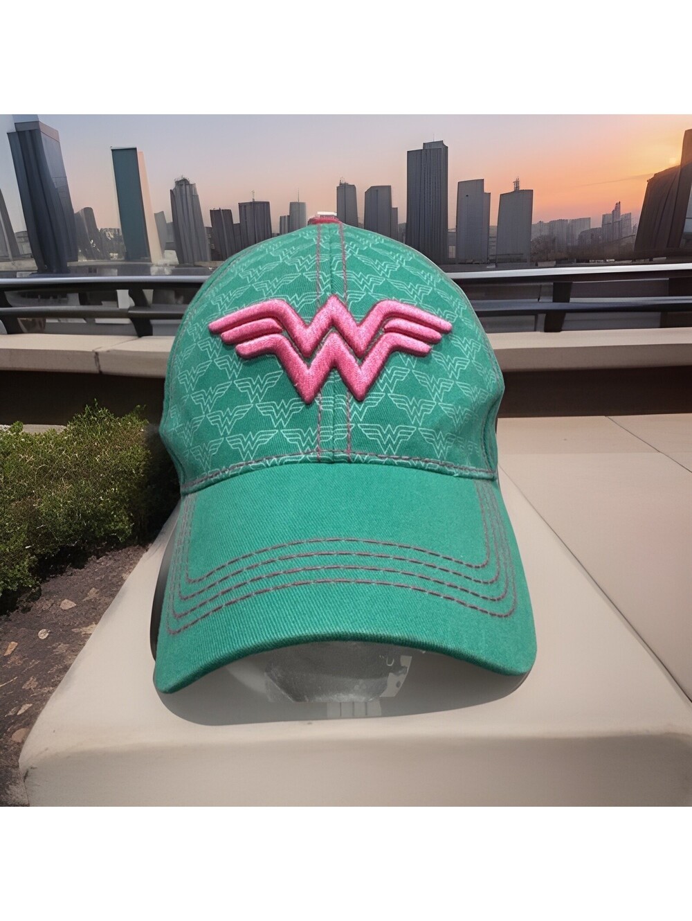Wonder Woman Superhero Six Flags Amusement Park Roller Coaster Baseball Cap